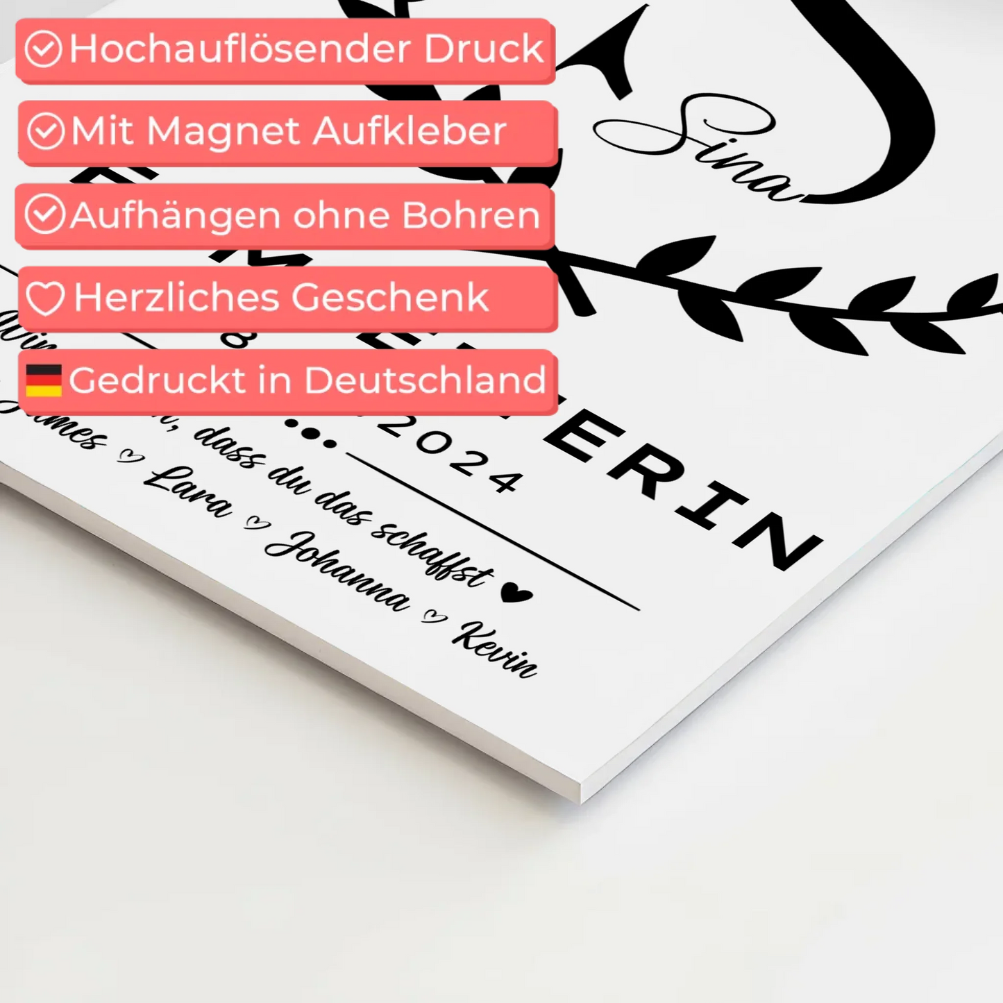 Geschenk Abschluss Ausbildung Teamleiterin Fotoboard Magnet Poster