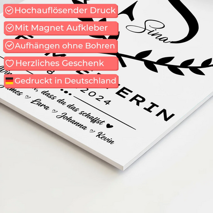 Geschenk Abschluss Ausbildung Teamleiterin Fotoboard Magnet Poster