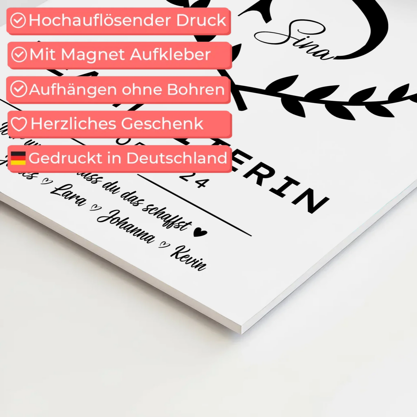 Geschenk Abschluss Ausbildung Teamleiterin Fotoboard Magnet Poster