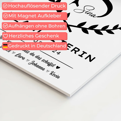 Geschenk Abschluss Ausbildung Teamleiterin Fotoboard Magnet Poster