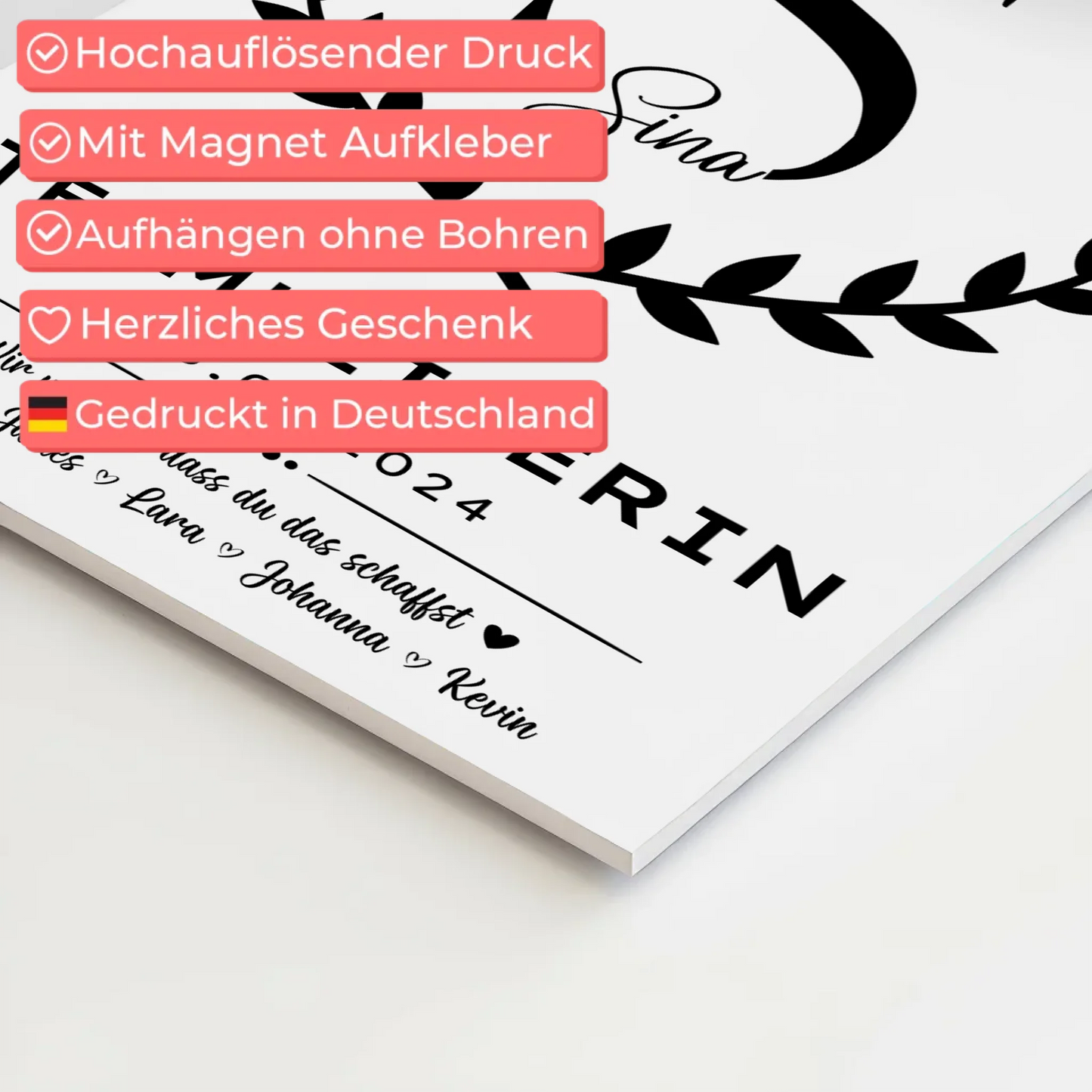 Geschenk Abschluss Ausbildung Teamleiterin Fotoboard Magnet Poster