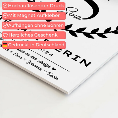 Geschenk Abschluss Ausbildung Teamleiterin Fotoboard Magnet Poster