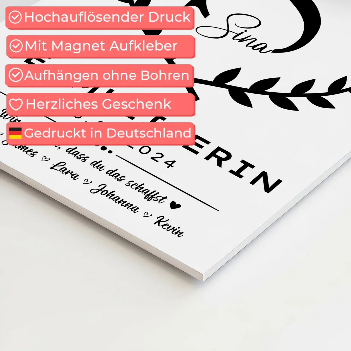 Geschenk Abschluss Ausbildung Teamleiterin Fotoboard Magnet Poster