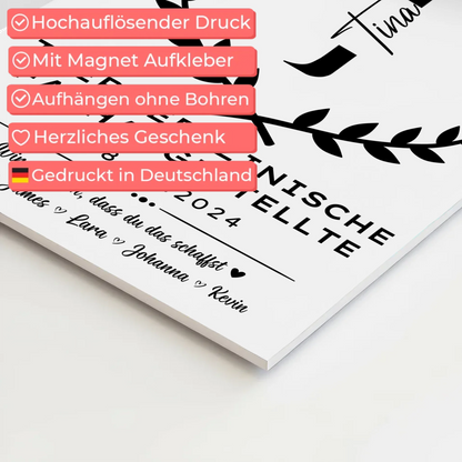 Ausbildungsabschluss Geschenk Tiermedizinische Fachangestellte Fotoboard Magnetisch