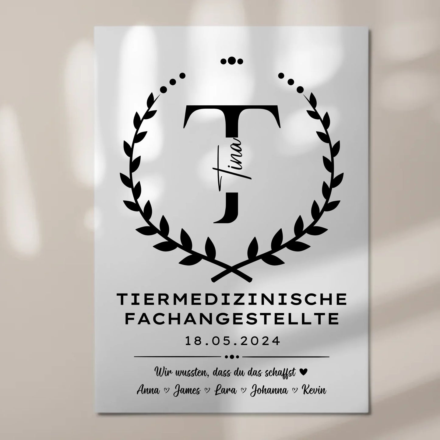 Ausbildungsabschluss Geschenk Tiermedizinische Fachangestellte Fotoboard Magnetisch