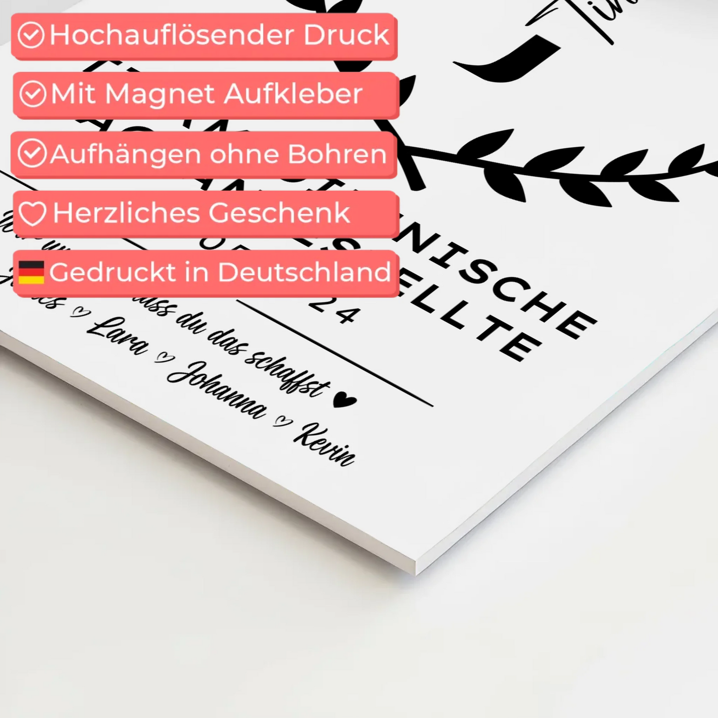 Ausbildungsabschluss Geschenk Tiermedizinische Fachangestellte Fotoboard Magnetisch