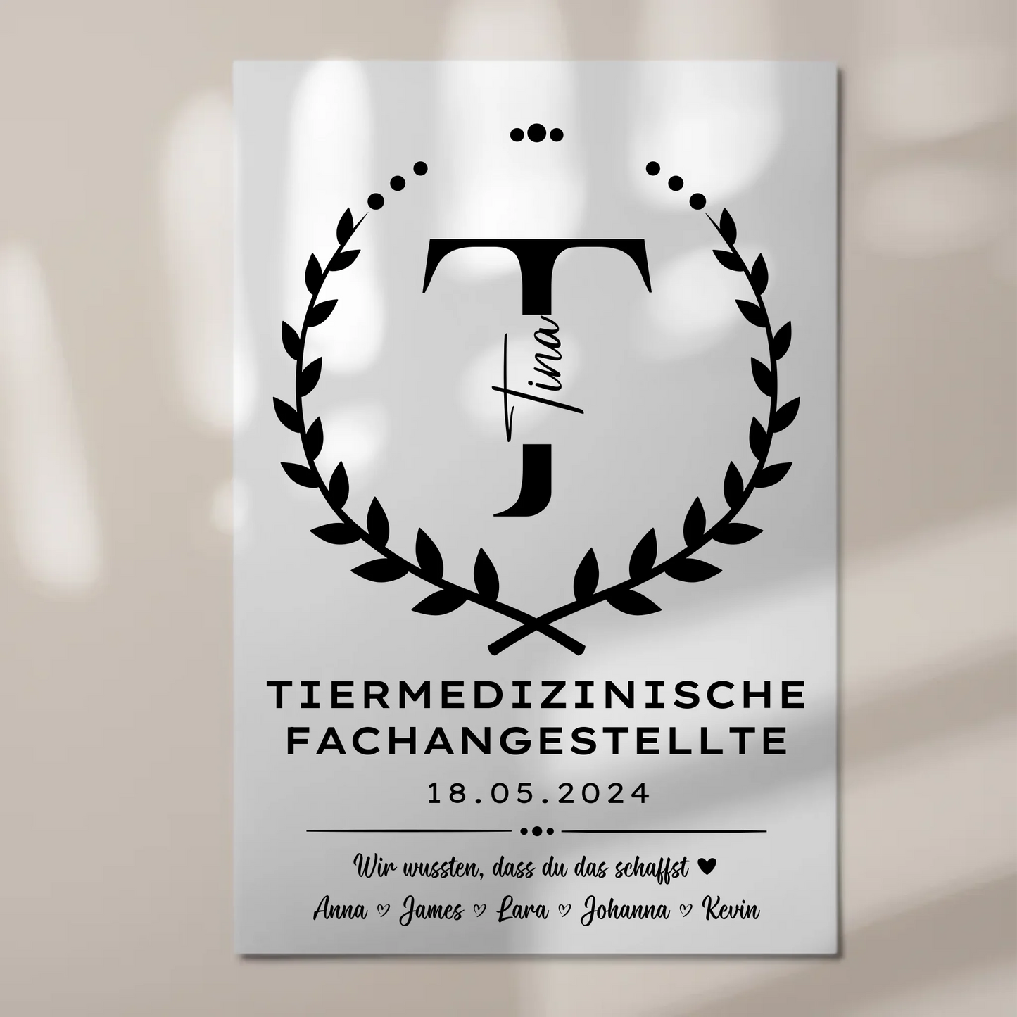 Ausbildungsabschluss Geschenk Tiermedizinische Fachangestellte Fotoboard Magnetisch