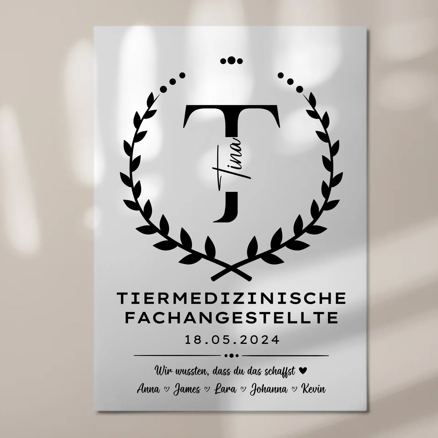 Ausbildungsabschluss Geschenk Tiermedizinische Fachangestellte Fotoboard Magnetisch