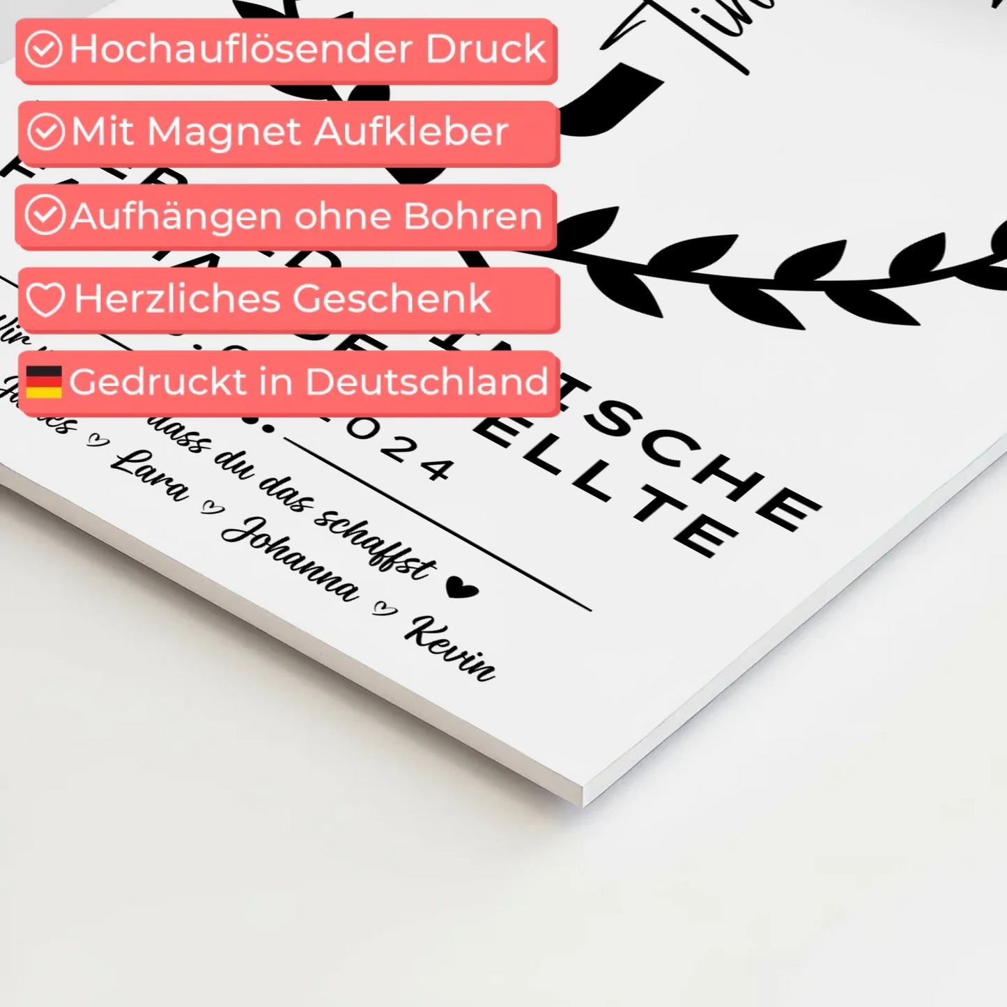 Ausbildungsabschluss Geschenk Tiermedizinische Fachangestellte Fotoboard Magnetisch