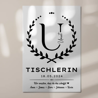 Geschenk Zum Abschluss Ausbildung Tischlerin Fotoboard Magnet Poster