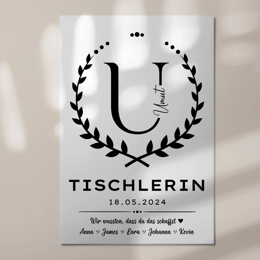 Geschenk Zum Abschluss Ausbildung Tischlerin Fotoboard Magnet Poster