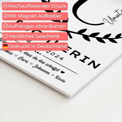 Geschenk Zum Abschluss Ausbildung Tischlerin Fotoboard Magnet Poster