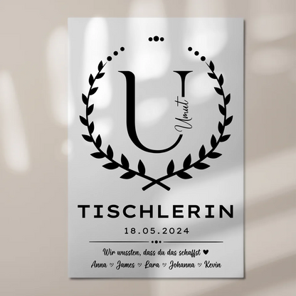 Geschenk Zum Abschluss Ausbildung Tischlerin Fotoboard Magnet Poster