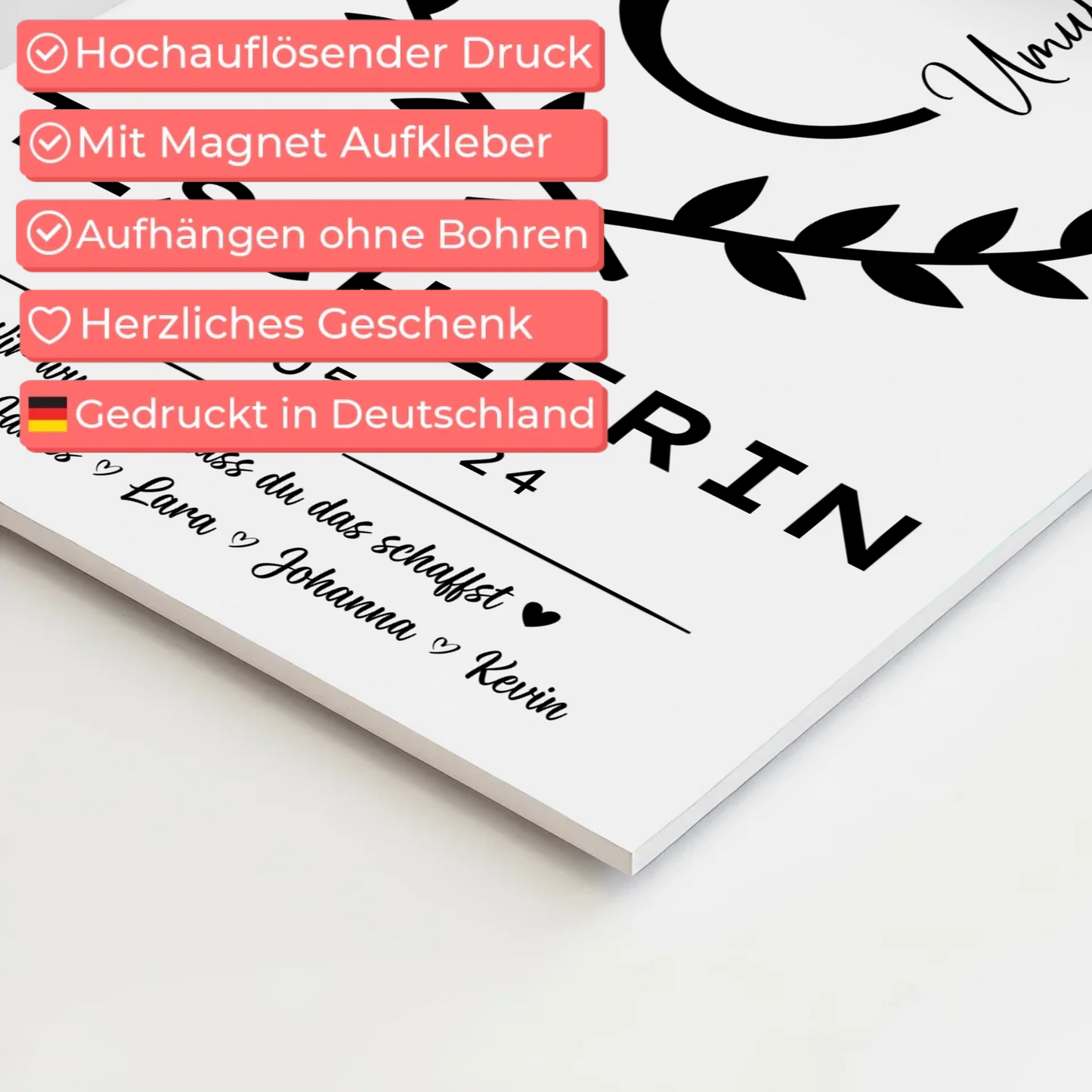 Geschenk Zum Abschluss Ausbildung Tischlerin Fotoboard Magnet Poster