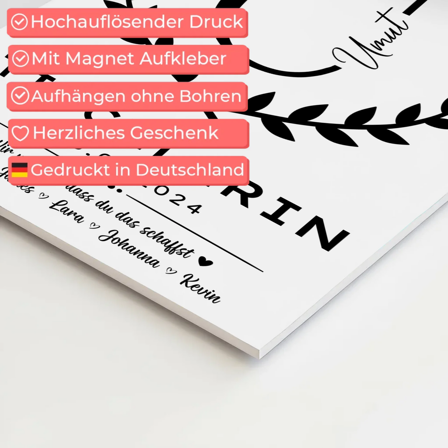 Geschenk Zum Abschluss Ausbildung Tischlerin Fotoboard Magnet Poster