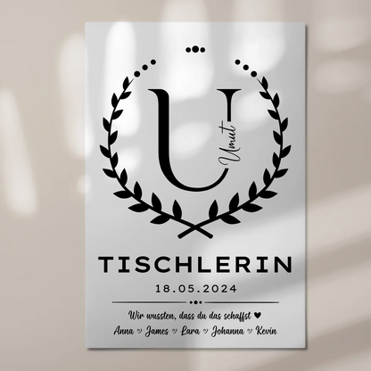 Geschenk Zum Abschluss Ausbildung Tischlerin Fotoboard Magnet Poster