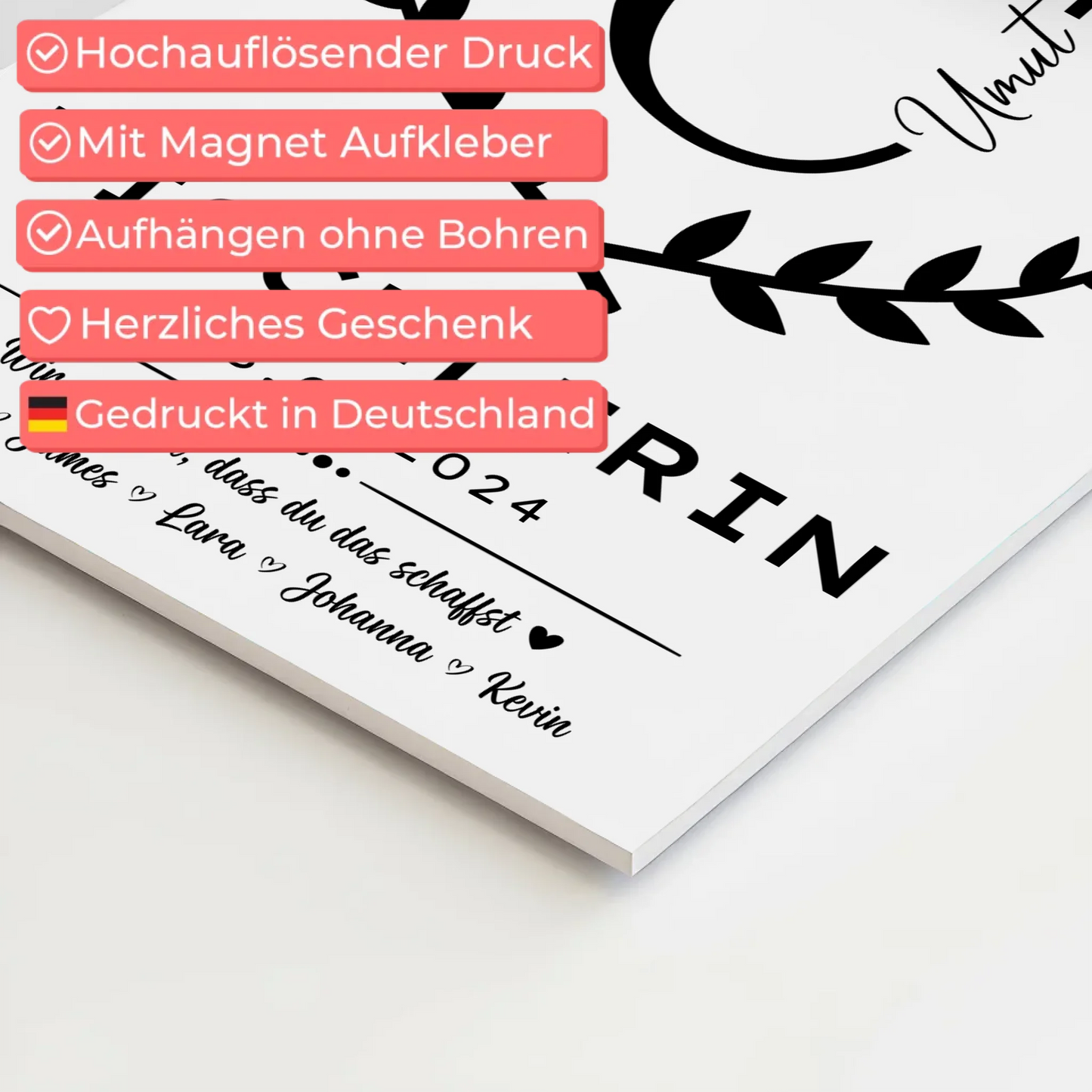 Geschenk Zum Abschluss Ausbildung Tischlerin Fotoboard Magnet Poster