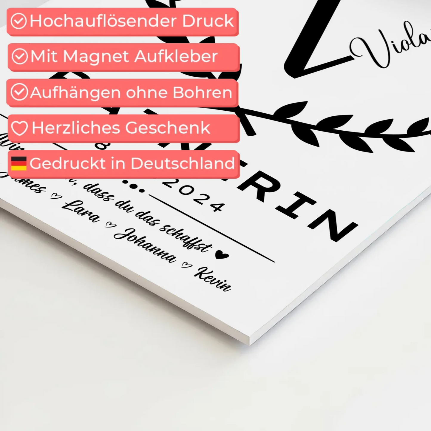 Geschenk Abschluss Ausbildung Trainerin Magnet Fotoboard