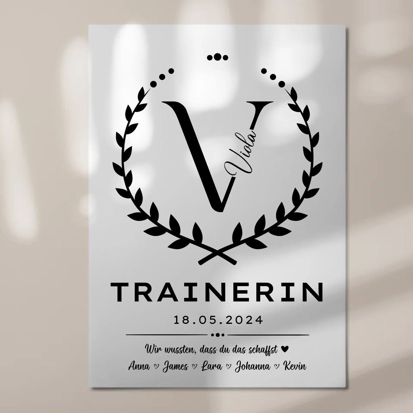 Geschenk Abschluss Ausbildung Trainerin Magnet Fotoboard