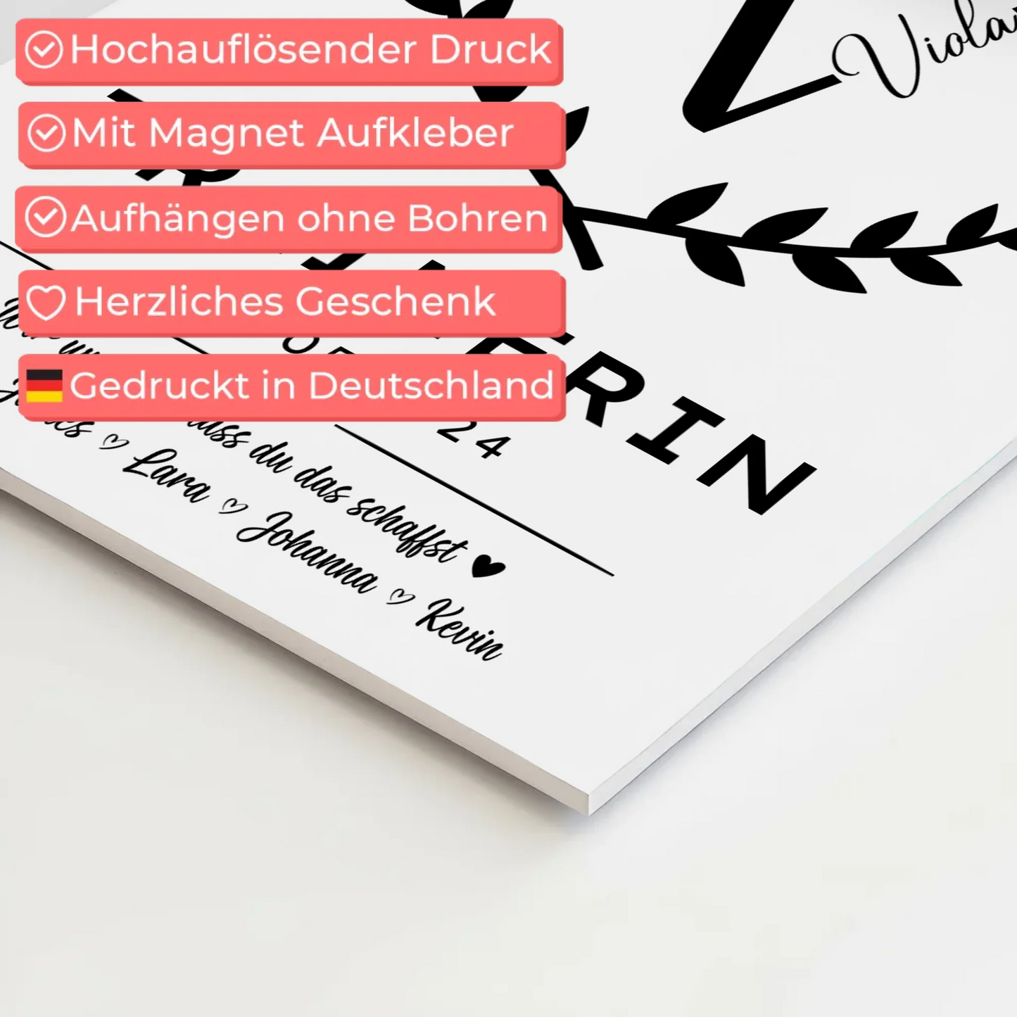 Geschenk Abschluss Ausbildung Trainerin Magnet Fotoboard