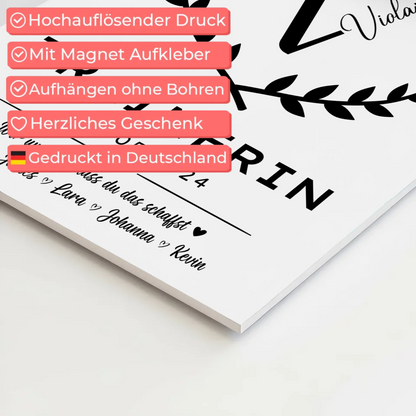 Geschenk Abschluss Ausbildung Trainerin Magnet Fotoboard