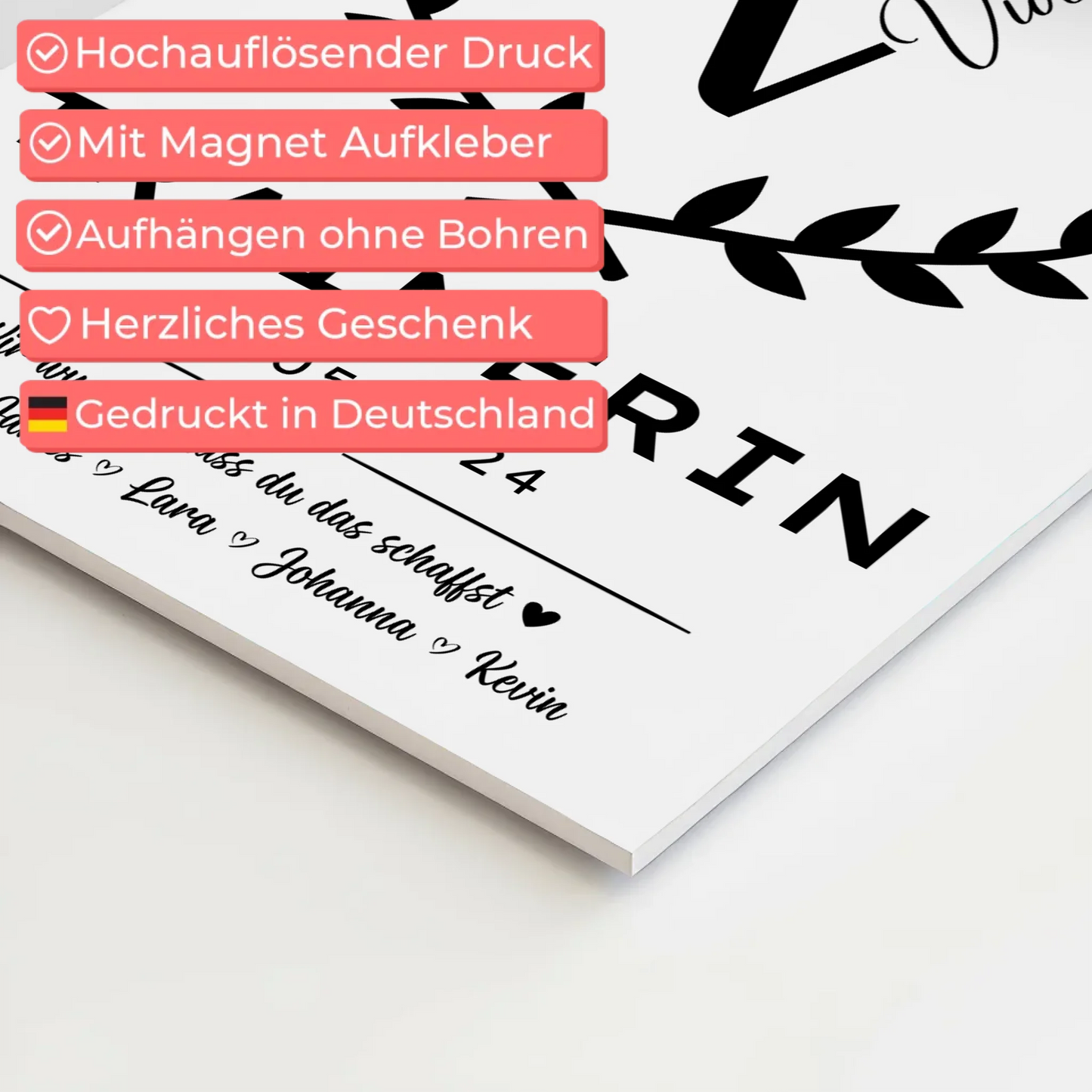 Geschenk Abschluss Ausbildung Trainerin Magnet Fotoboard