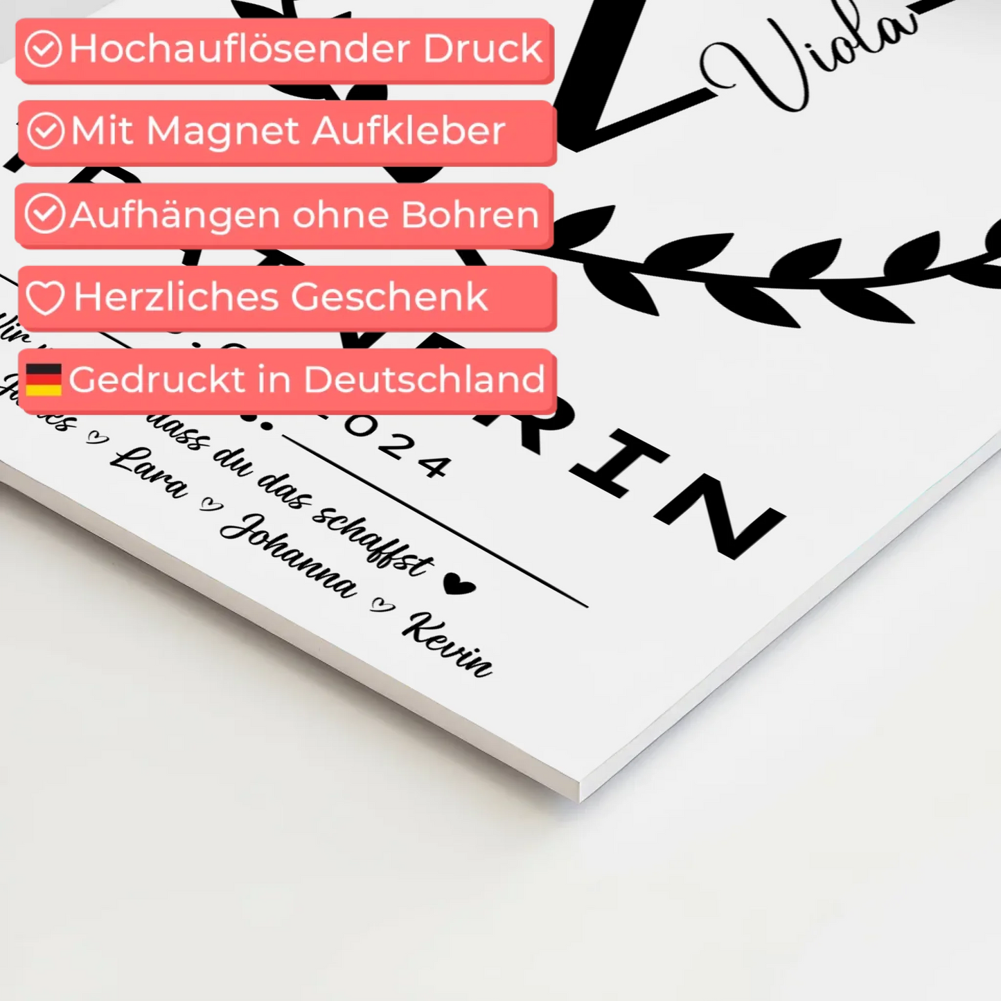 Geschenk Abschluss Ausbildung Trainerin Magnet Fotoboard