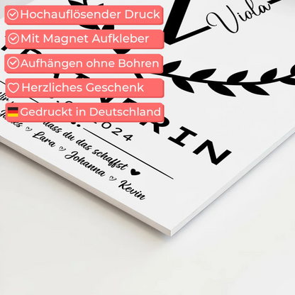 Geschenk Abschluss Ausbildung Trainerin Magnet Fotoboard