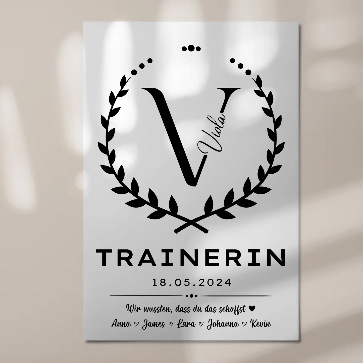 Geschenk Abschluss Ausbildung Trainerin Magnet Fotoboard