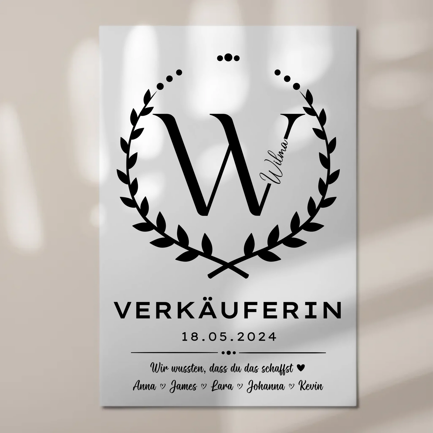 Ausbildungsabschluss Geschenk Verkäuferin Fotoboard Magnet Wandbild