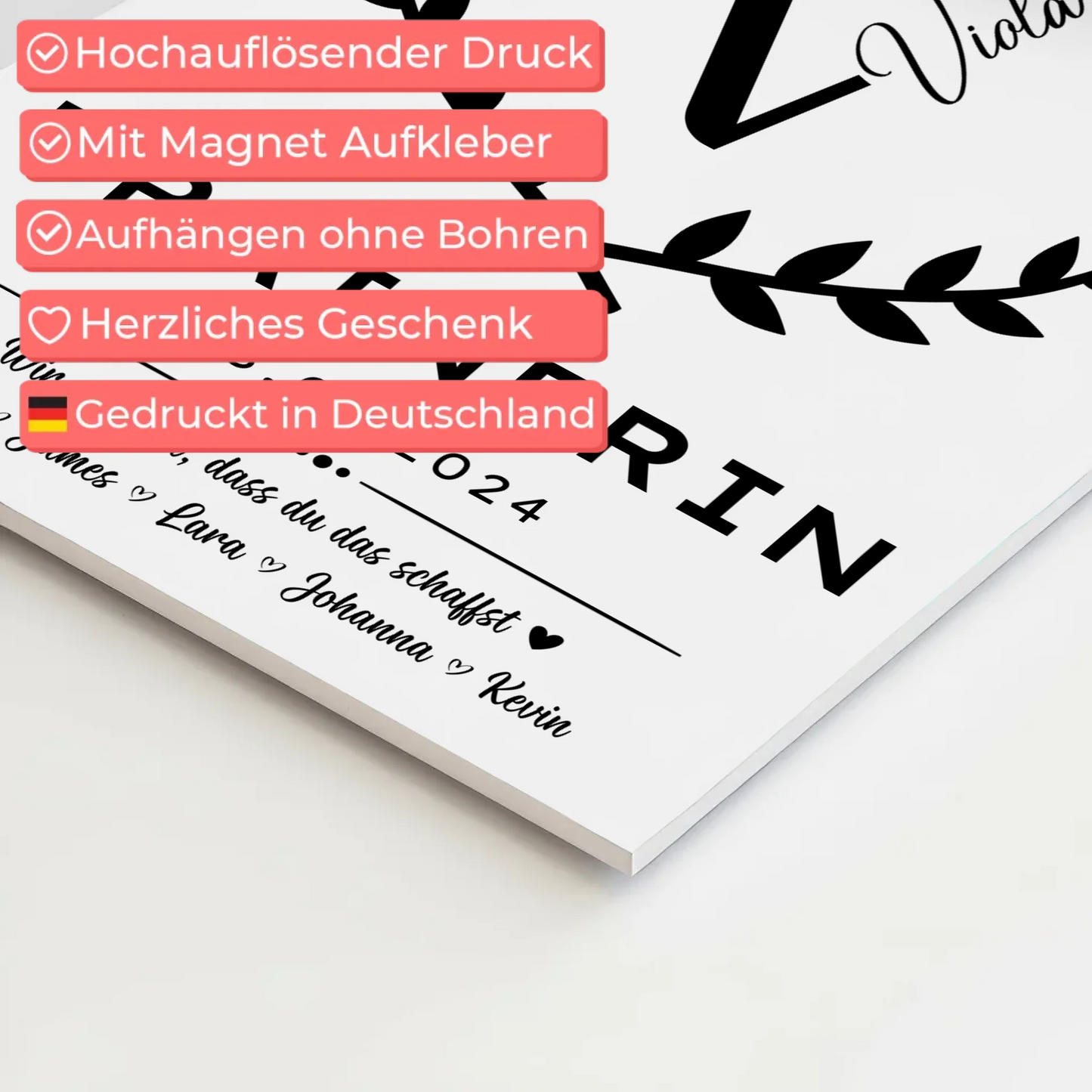 Geschenk Abschluss Ausbildung Trainerin Magnet Fotoboard