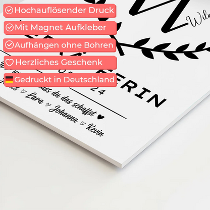 Ausbildungsabschluss Geschenk Verkäuferin Fotoboard Magnet Wandbild