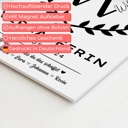 Ausbildungsabschluss Geschenk Verkäuferin Fotoboard Magnet Wandbild