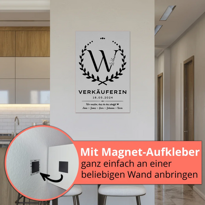 Ausbildungsabschluss Geschenk Verkäuferin Fotoboard Magnet Wandbild