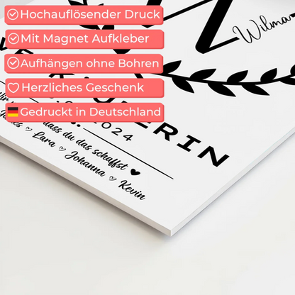 Ausbildungsabschluss Geschenk Verkäuferin Fotoboard Magnet Wandbild