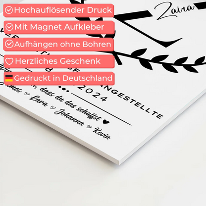 Geschenk Zum Abschluss Ausbildung Verwaltungsfachangestellte Magnet Wandbild Fotoboard