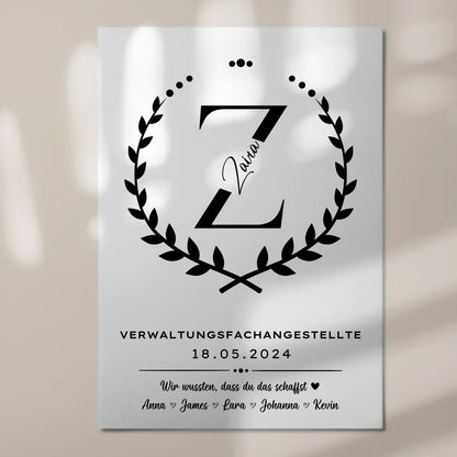 Geschenk Zum Abschluss Ausbildung Verwaltungsfachangestellte Magnet Wandbild Fotoboard