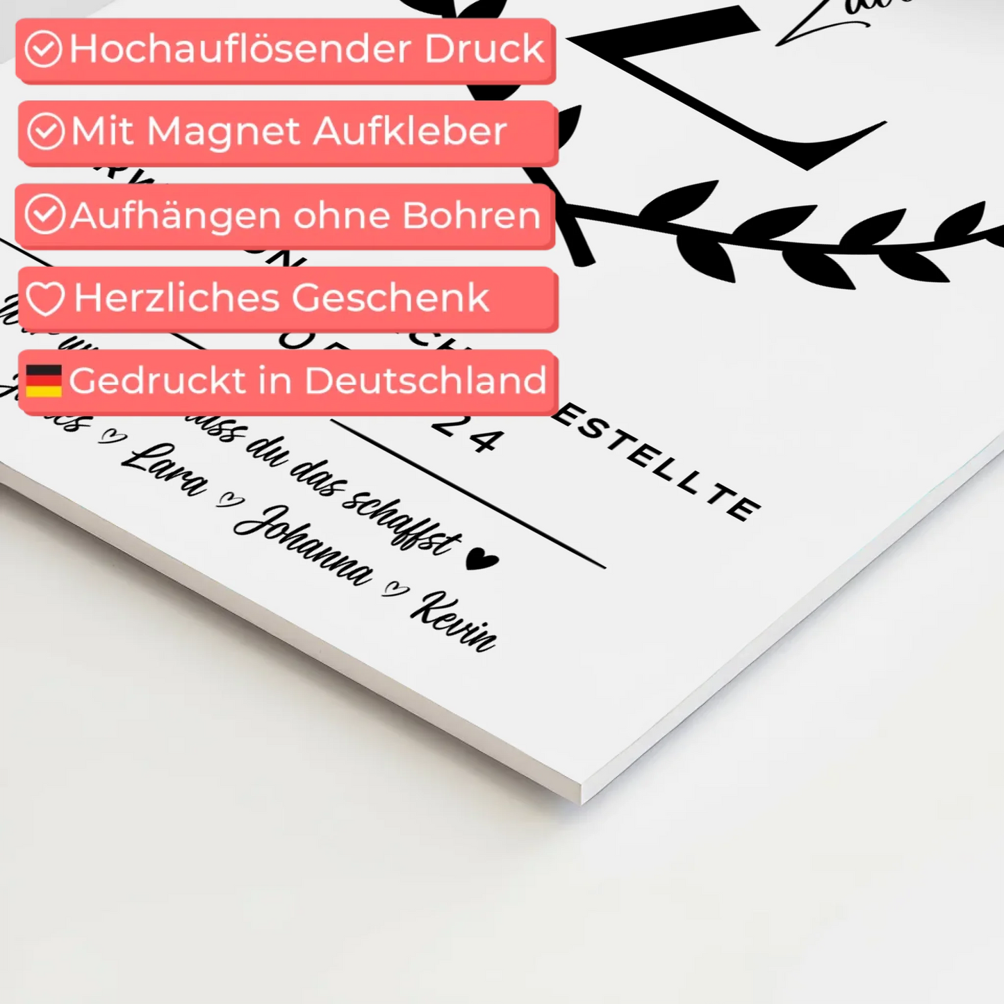 Geschenk Zum Abschluss Ausbildung Verwaltungsfachangestellte Magnet Wandbild Fotoboard