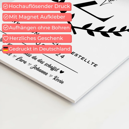 Geschenk Zum Abschluss Ausbildung Verwaltungsfachangestellte Magnet Wandbild Fotoboard