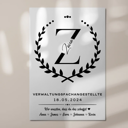 Geschenk Zum Abschluss Ausbildung Verwaltungsfachangestellte Magnet Wandbild Fotoboard