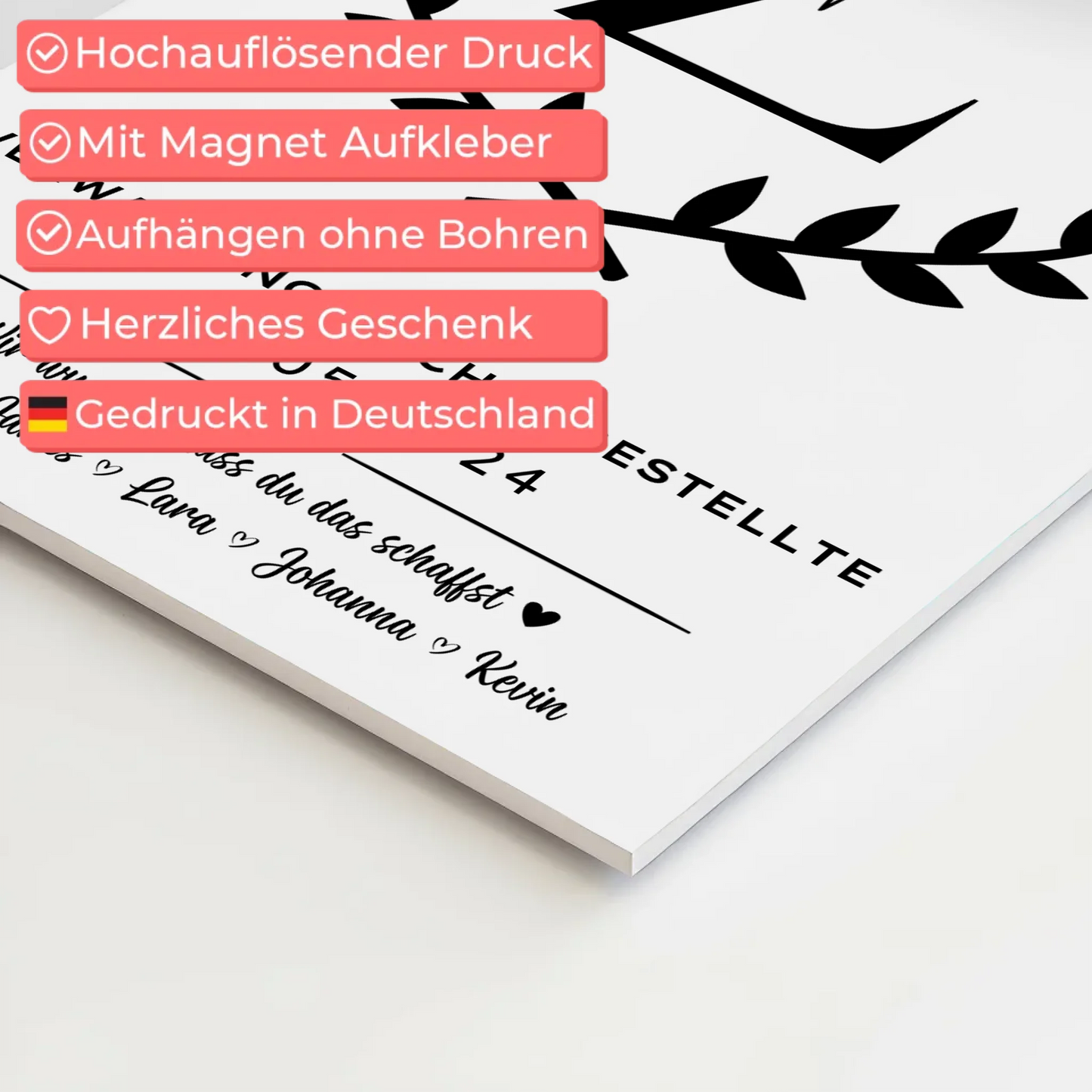 Geschenk Zum Abschluss Ausbildung Verwaltungsfachangestellte Magnet Wandbild Fotoboard