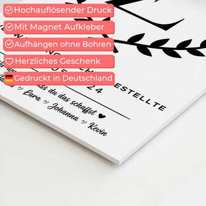 Geschenk Zum Abschluss Ausbildung Verwaltungsfachangestellte Magnet Wandbild Fotoboard