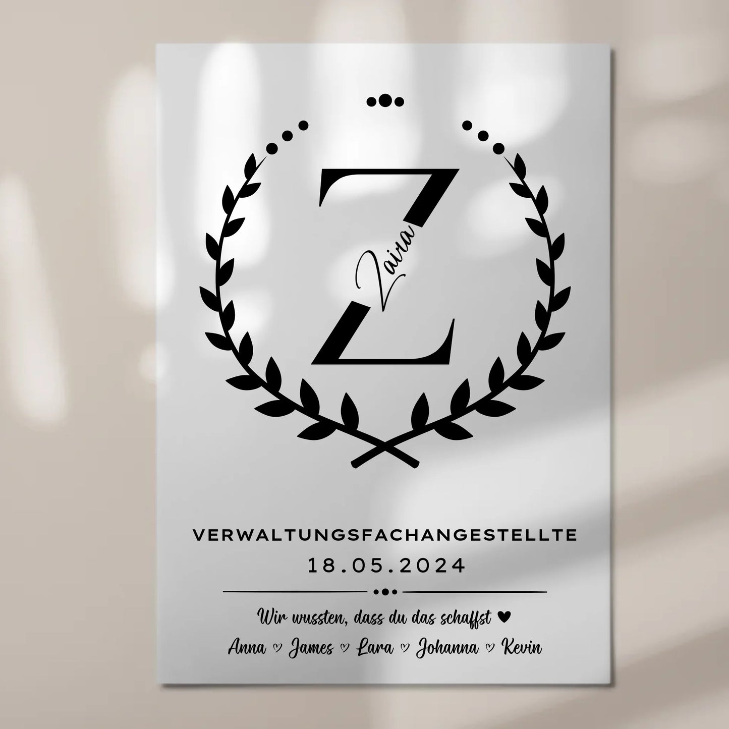 Geschenk Zum Abschluss Ausbildung Verwaltungsfachangestellte Magnet Wandbild Fotoboard