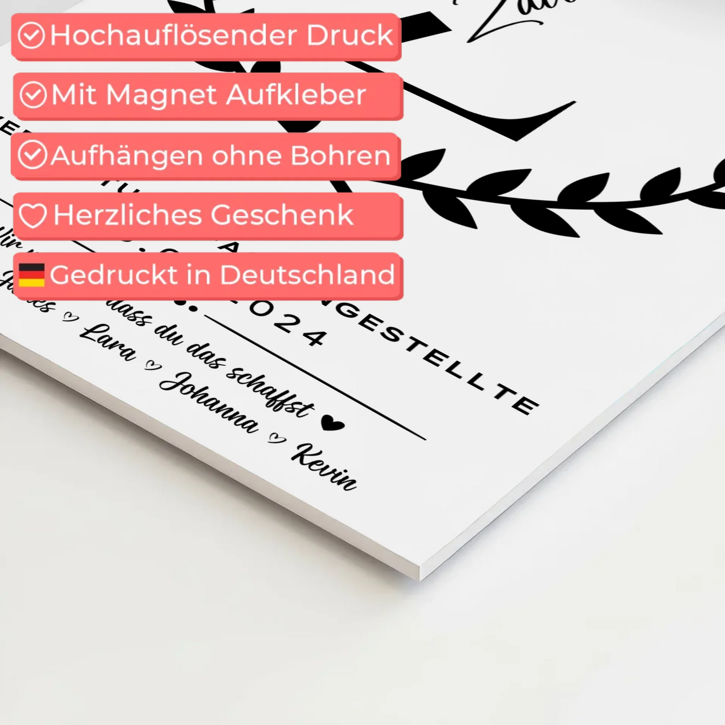 Geschenk Zum Abschluss Ausbildung Verwaltungsfachangestellte Magnet Wandbild Fotoboard