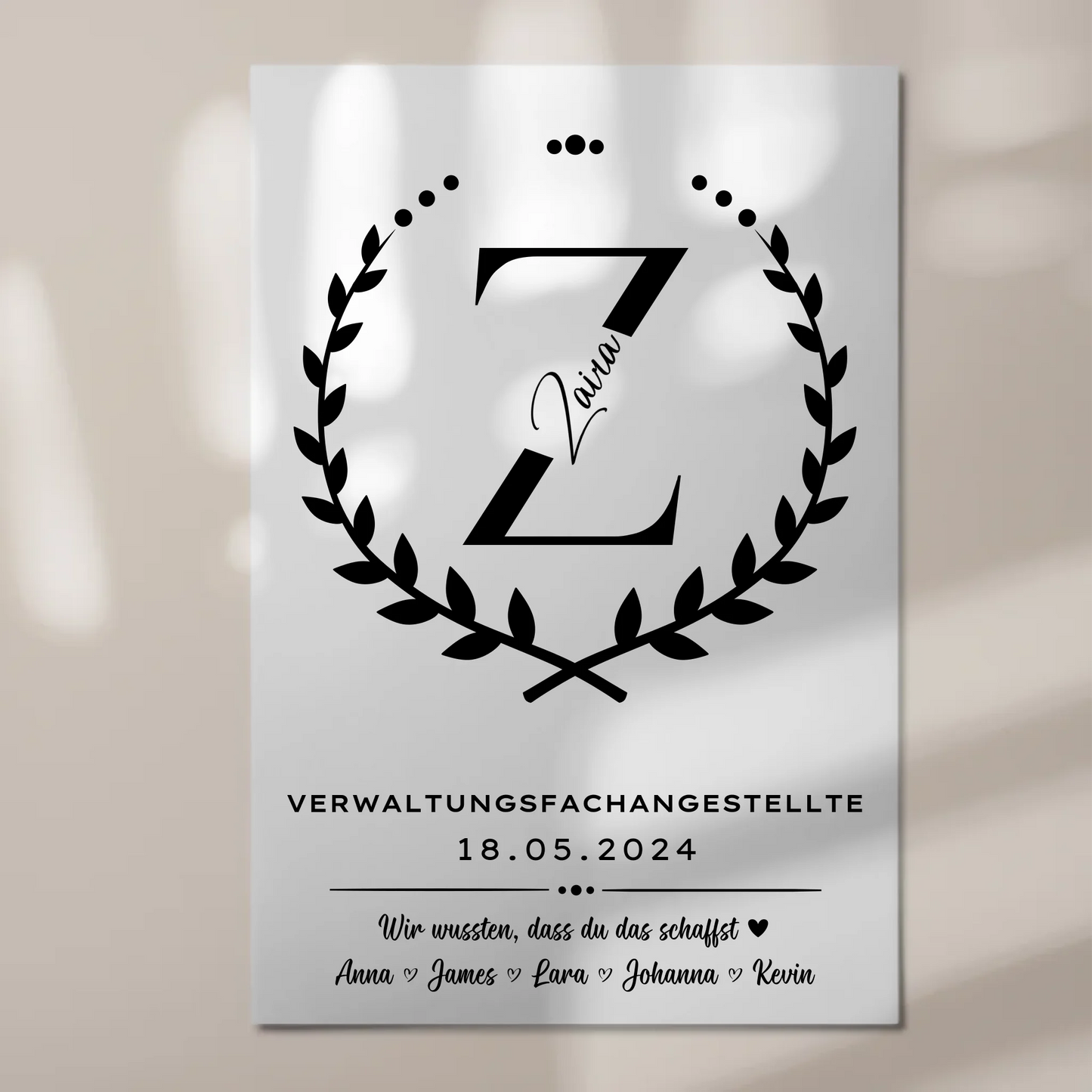 Geschenk Zum Abschluss Ausbildung Verwaltungsfachangestellte Magnet Wandbild Fotoboard