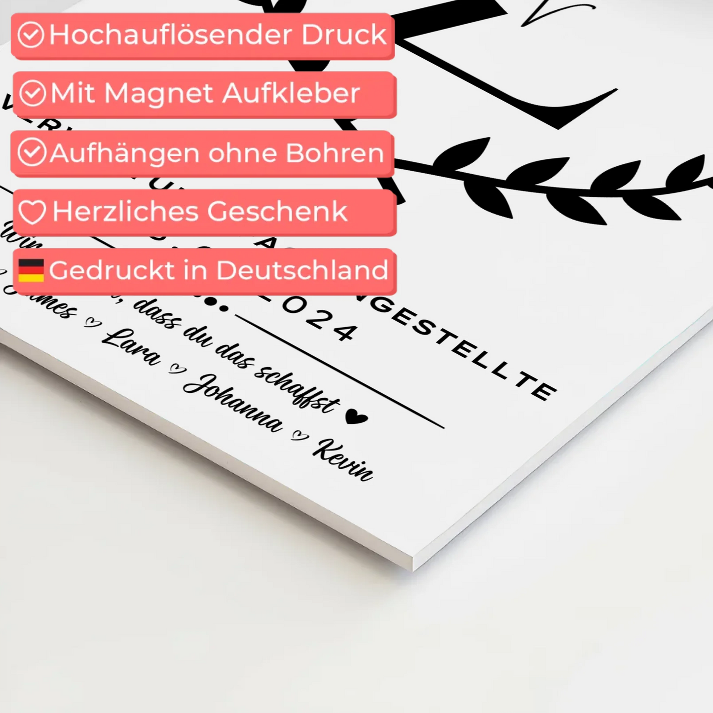 Geschenk Zum Abschluss Ausbildung Verwaltungsfachangestellte Magnet Wandbild Fotoboard