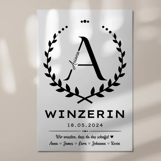 Geschenk Abschluss Ausbildung Winzerin Fotoboard