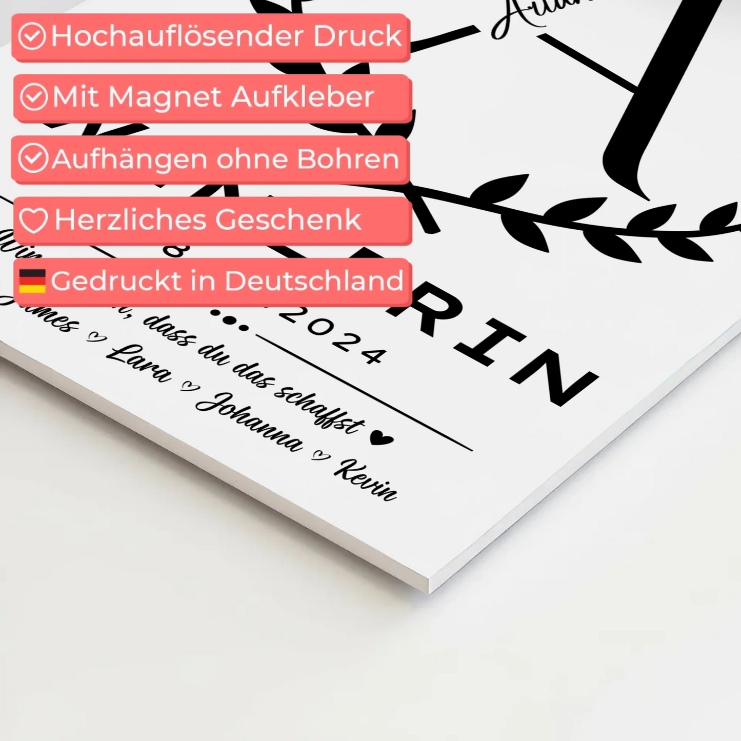 Geschenk Abschluss Ausbildung Winzerin Fotoboard