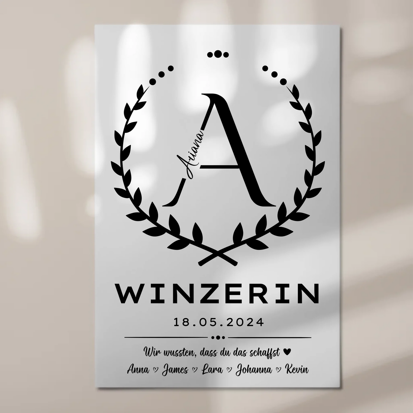 Geschenk Abschluss Ausbildung Winzerin Fotoboard