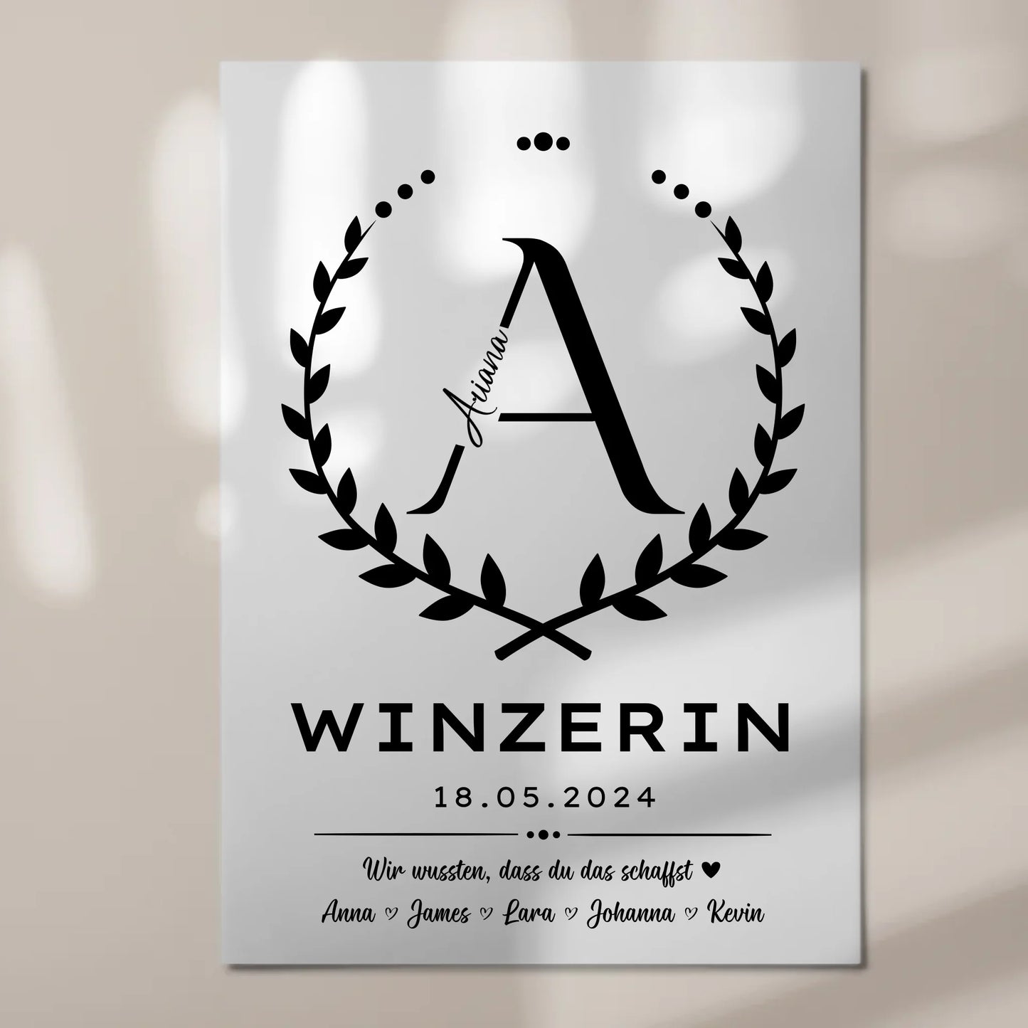 Geschenk Abschluss Ausbildung Winzerin Fotoboard